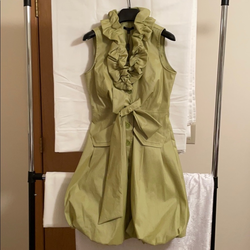 Samuel Dong Summer Dress; Ruffle Jacquard Mini